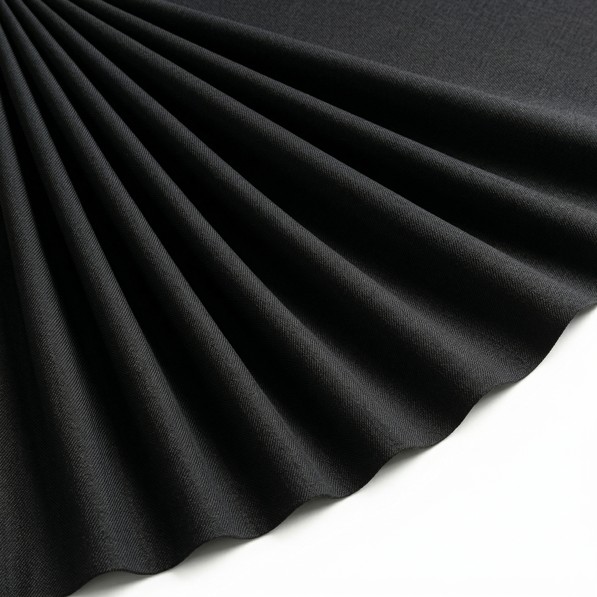 Tissu Voile Fluide Effet Naturel Mélange Noir