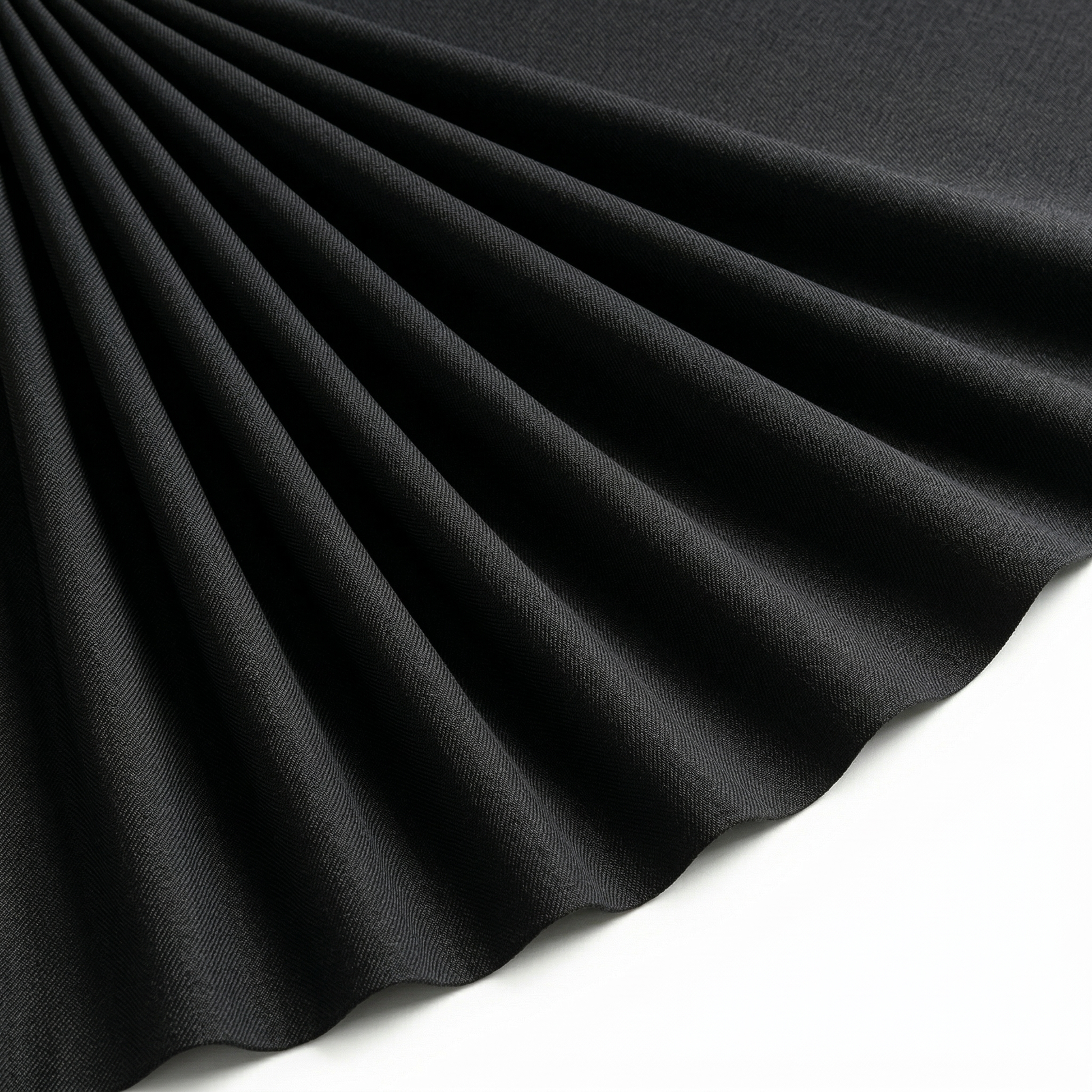 Tissu Voile Fluide Effet Naturel Mélange Noir