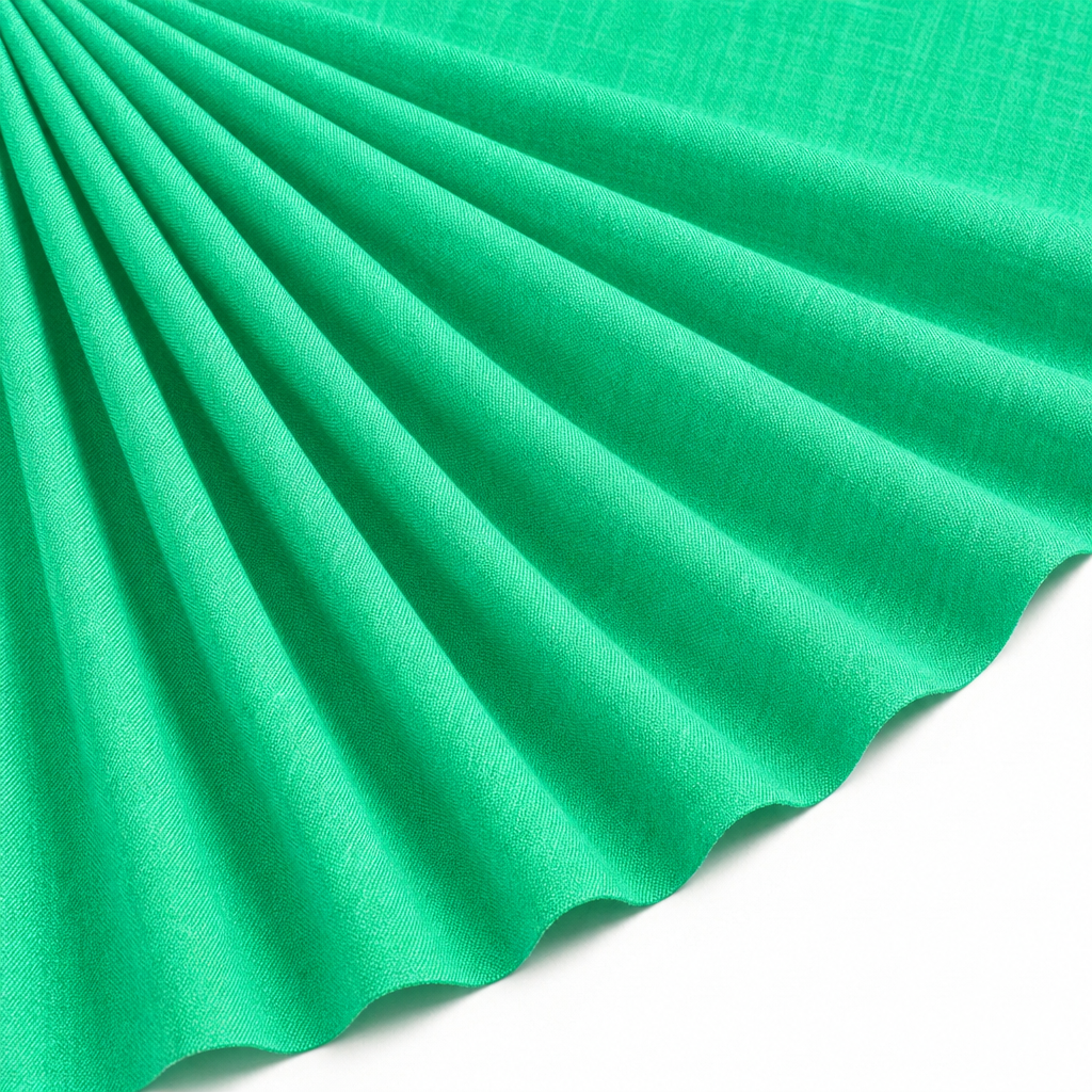 Tissu Voile Fluide Effet Naturel Mélange Vert pomme
