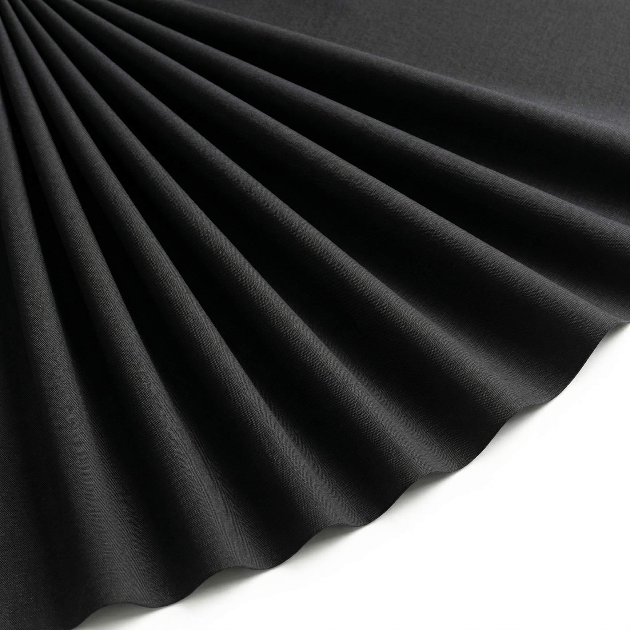 Tissu Voile Polycoton Uni Noir