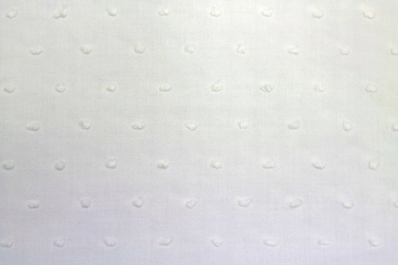 Tissu Voile de Coton Plumetis Blanc