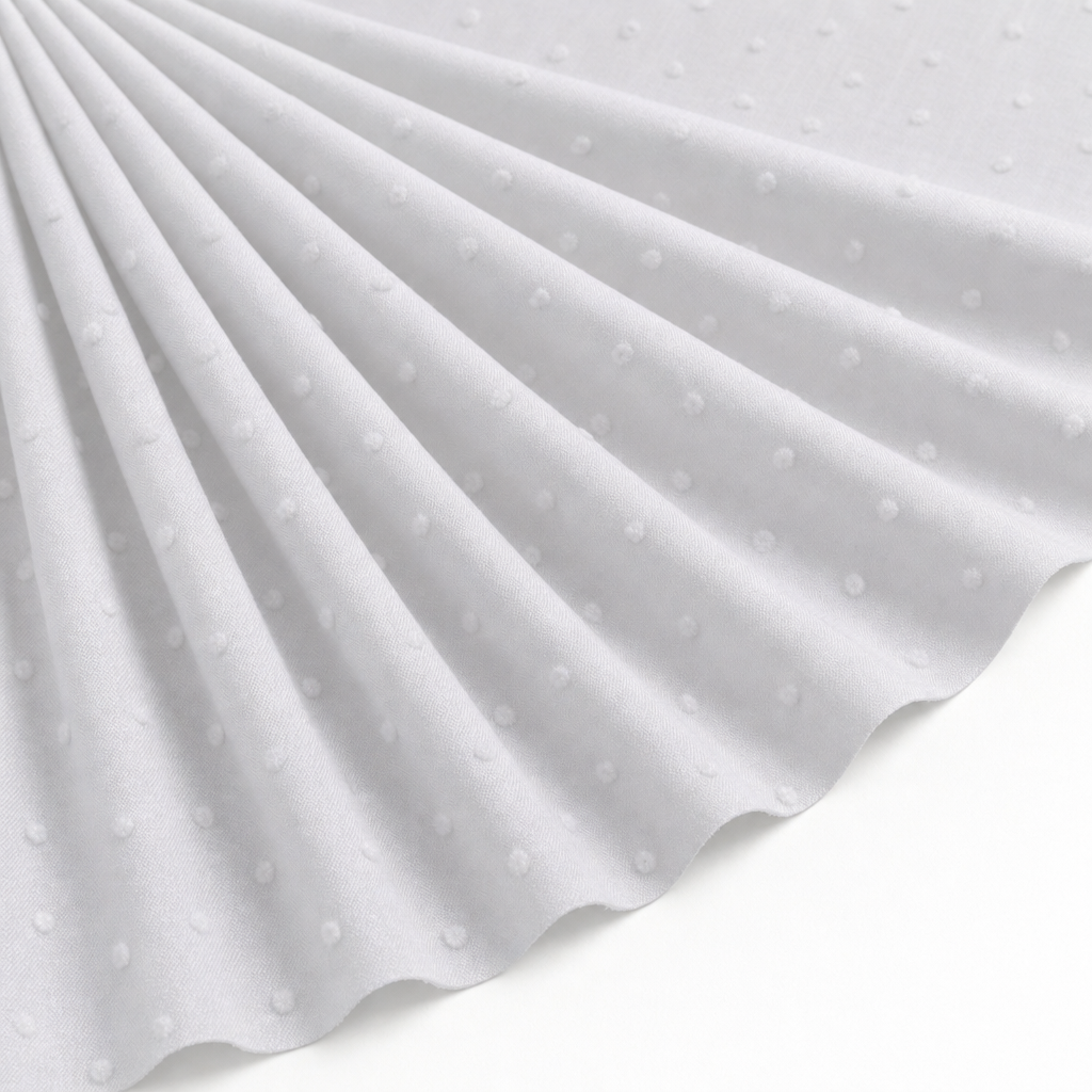 Tissu Voile de Coton Plumetis Blanc