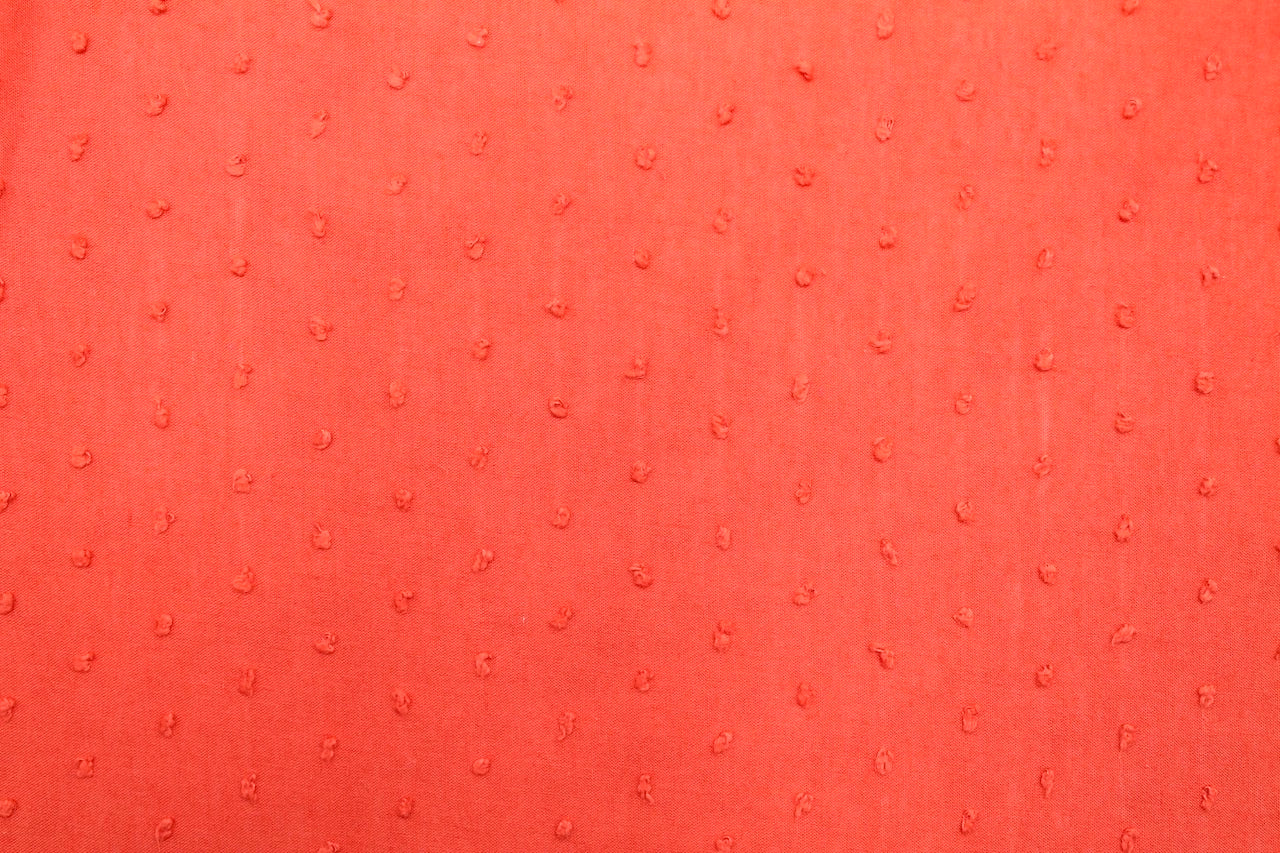 Tissu Voile de Coton Plumetis Corail