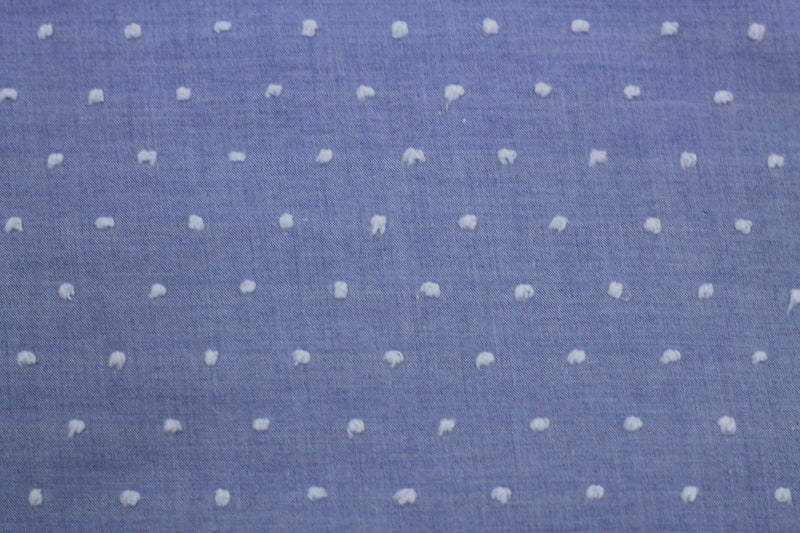 Tissu Voile de Coton Plumetis Jean