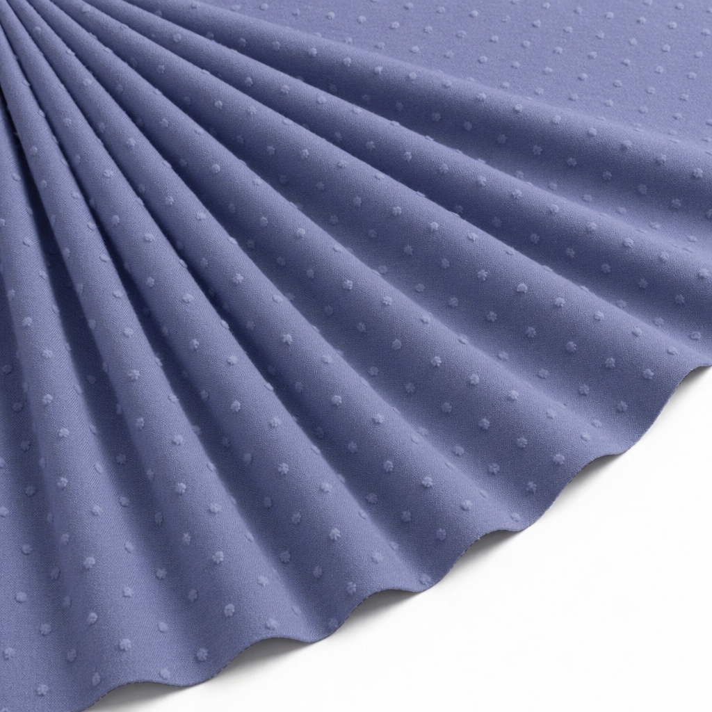 Tissu Voile de Coton Plumetis Jean