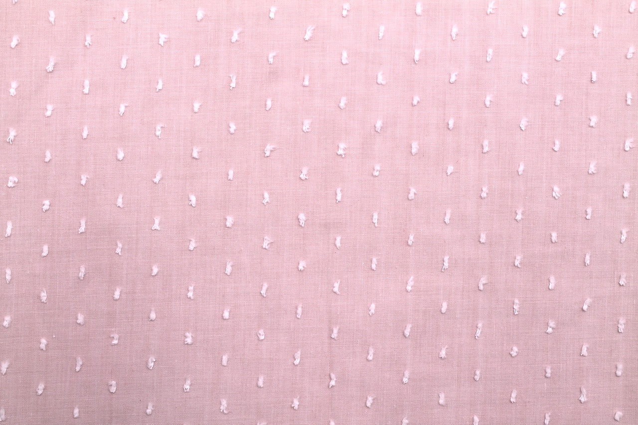 Tissu Voile de Coton Plumetis Nude