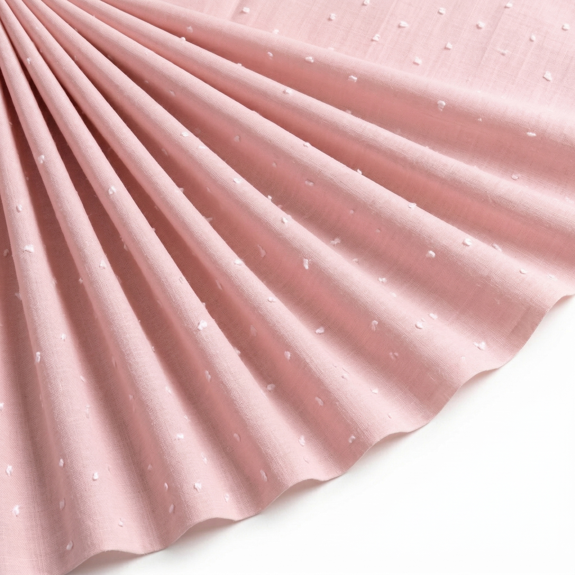 Tissu Voile de Coton Plumetis Nude