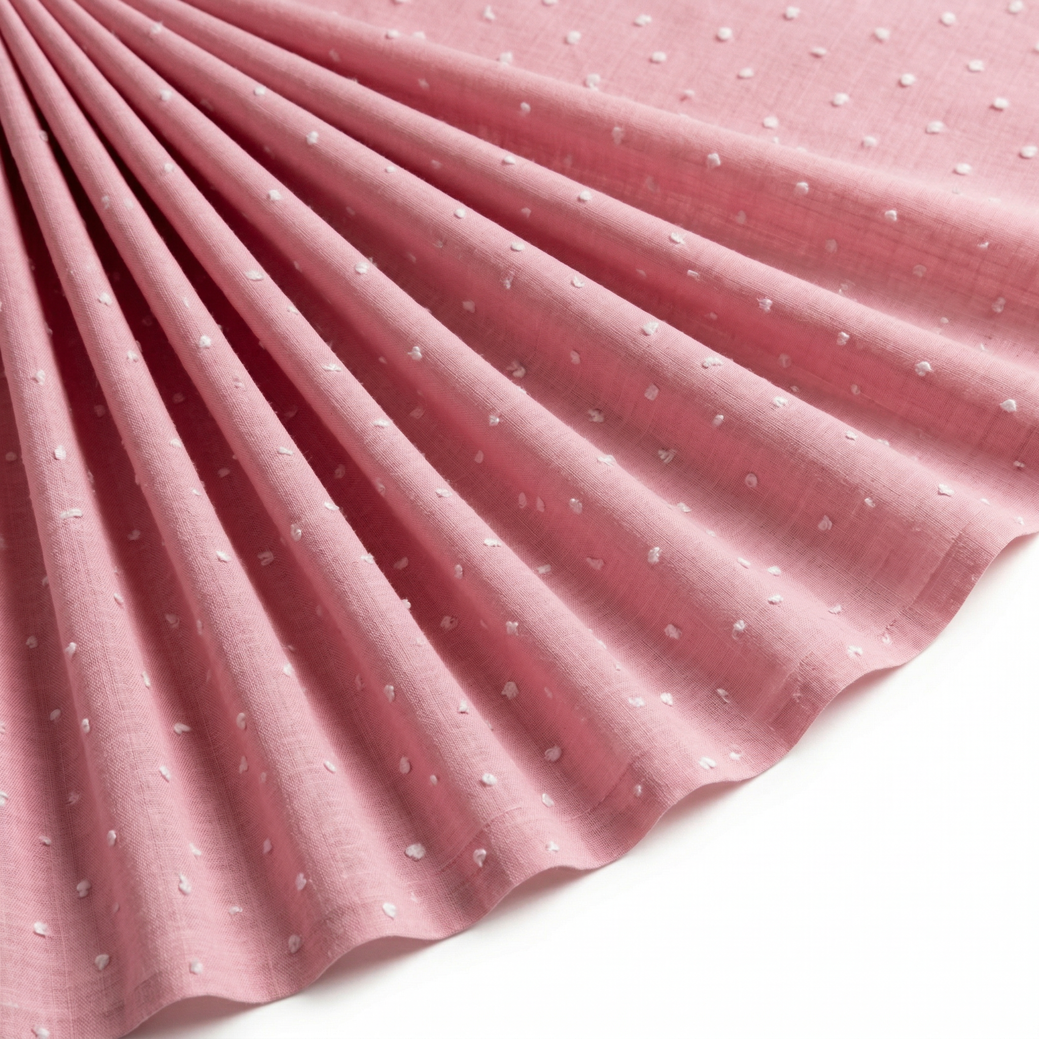 Tissu Voile de Coton Plumetis Rose