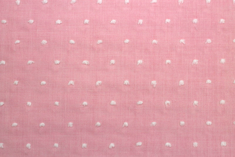 Tissu Voile de Coton Plumetis Rose