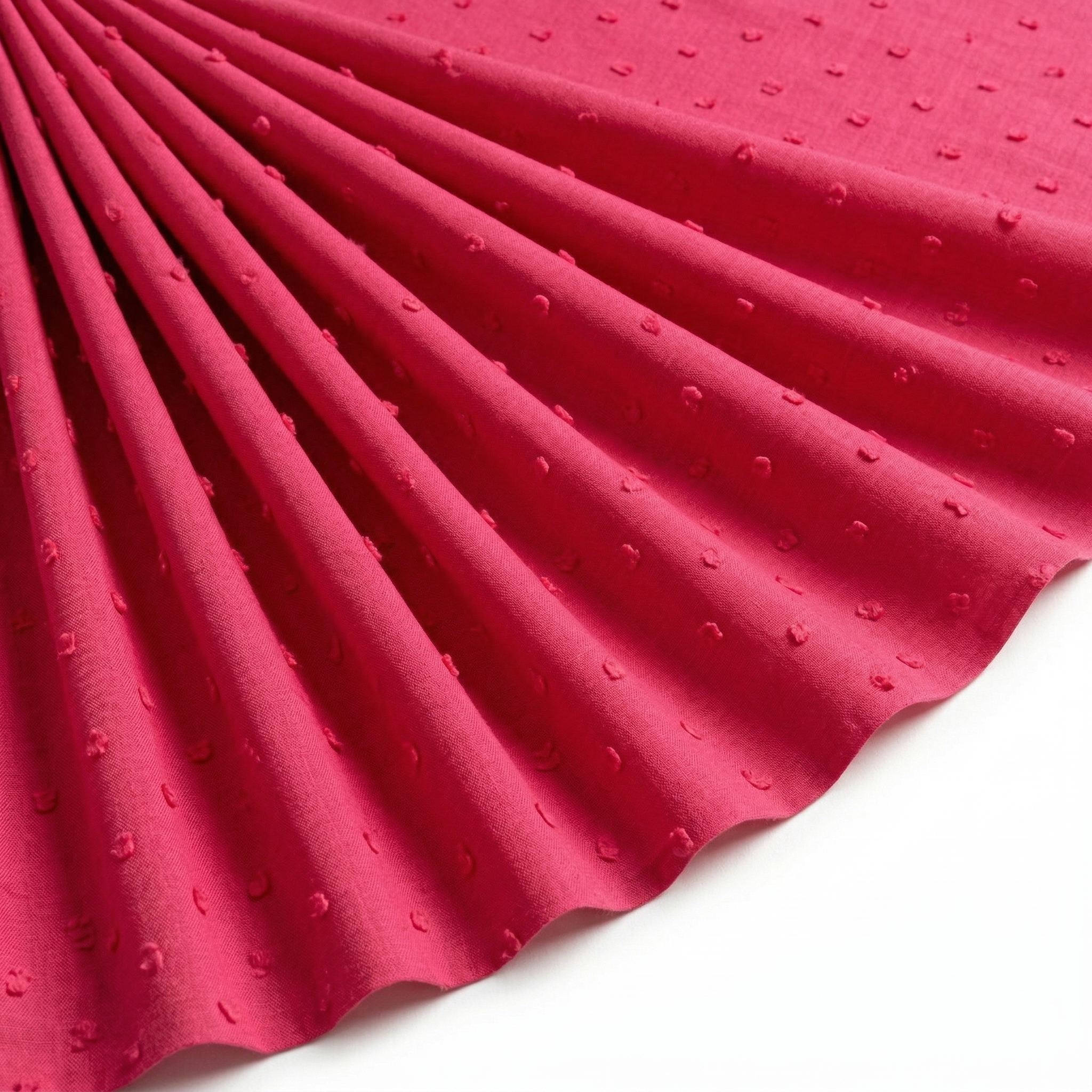Tissu Voile de Coton Plumetis Rouge
