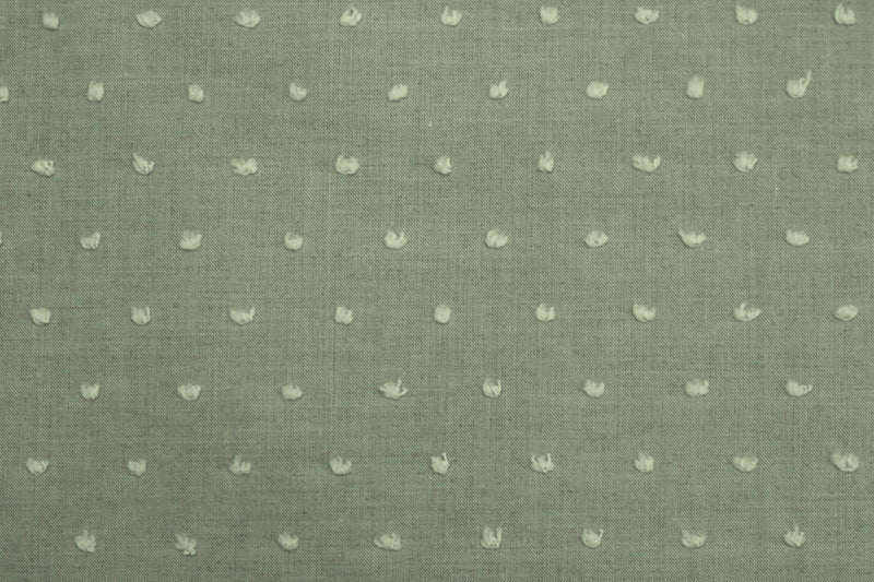 Tissu Voile de Coton Plumetis Vert Kaki