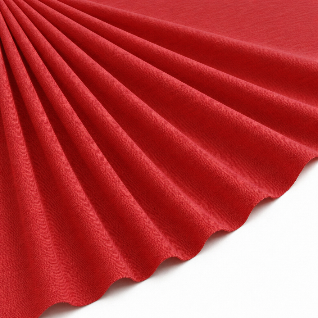 Tissu Voile de Coton Uni Rouge