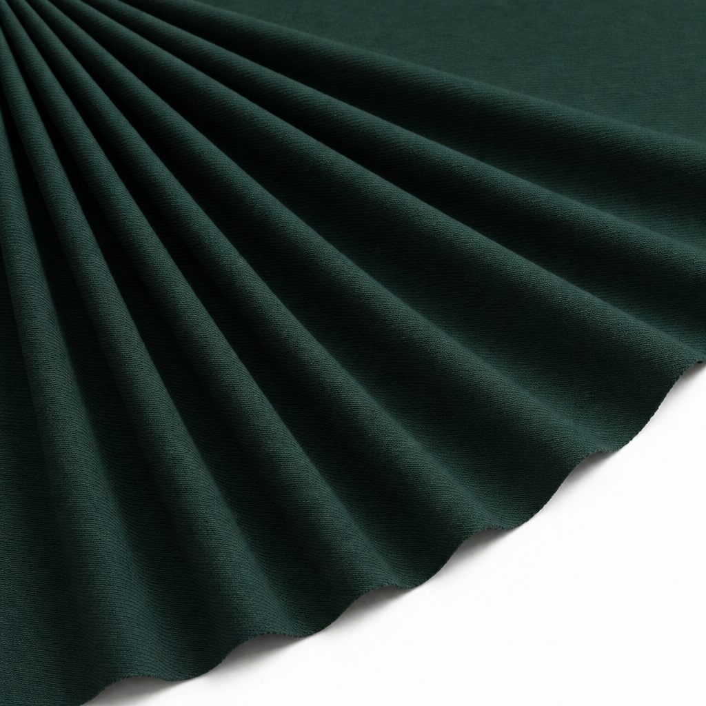 Tissu Voile de Coton Uni Vert Sapin