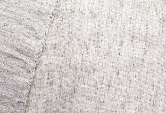 Tissu Voile de Lin Mélangé Chiné Beige
