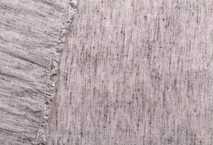 Tissu Voile de Lin Mélangé Chiné Beige Noisette