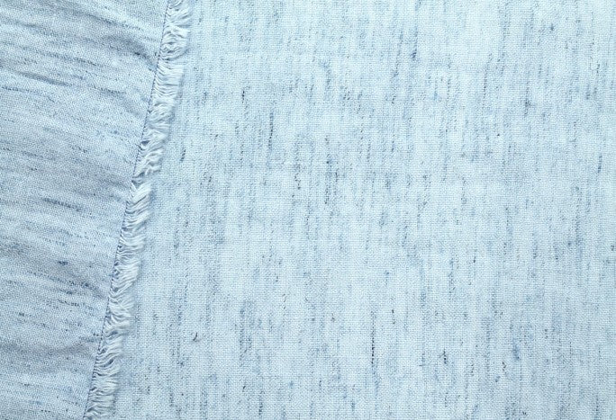 Tissu Voile de Lin Mélangé Chiné Bleu Ciel