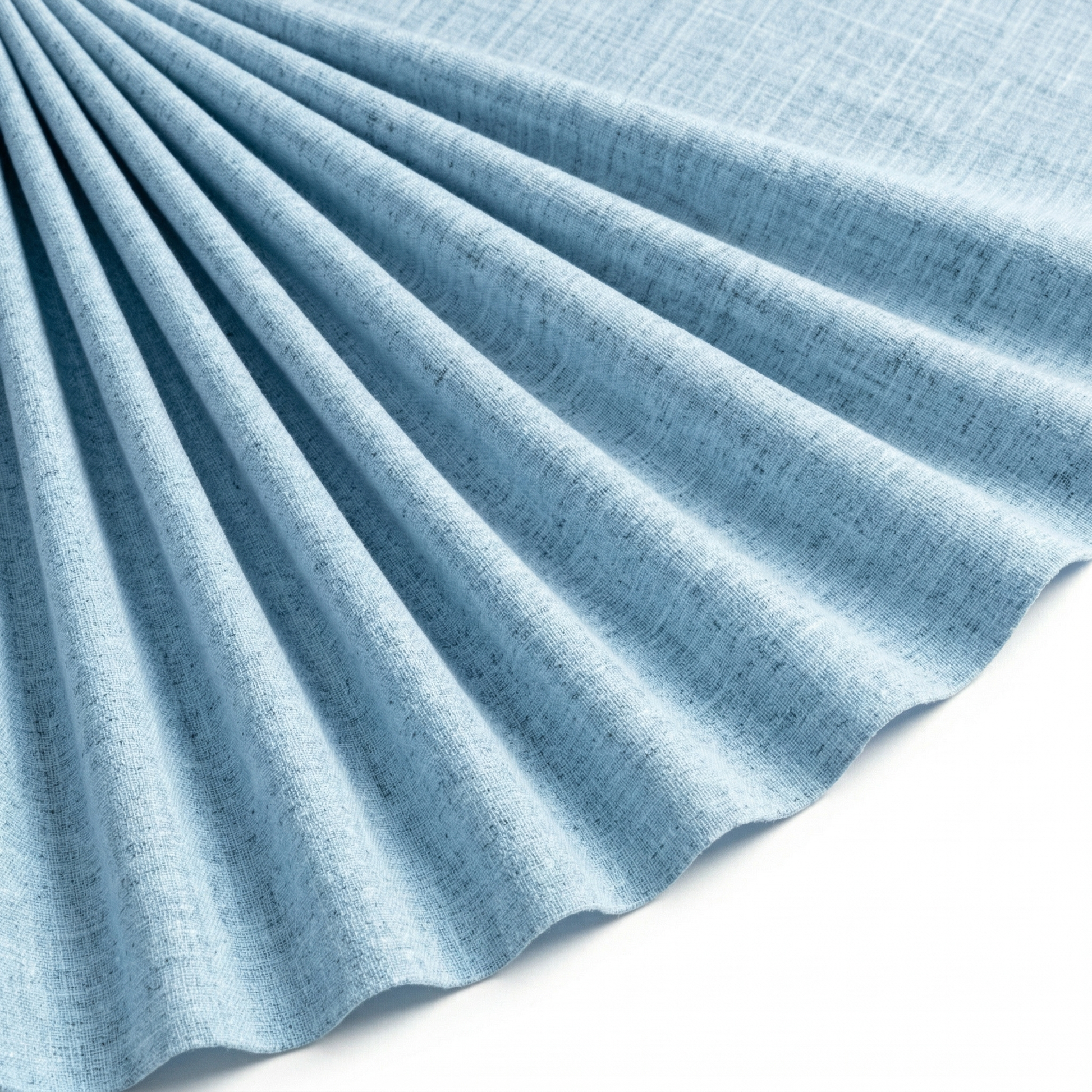 Tissu Voile de Lin Mélangé Chiné Bleu Ciel