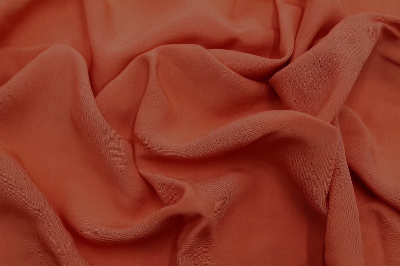 Tissu Voile de Viscose Unie Corail