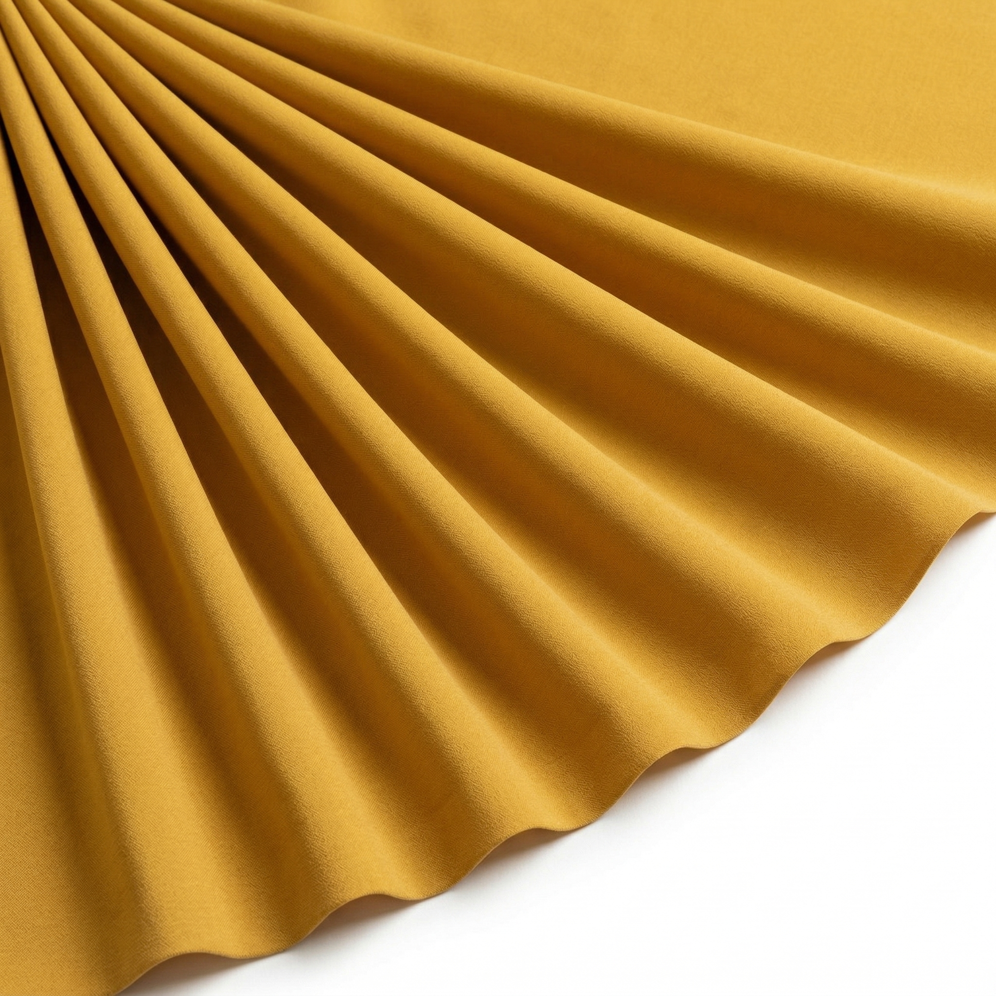 Tissu Voile de Viscose Unie Jaune Curry