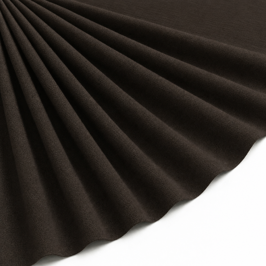 Tissu Voile de Viscose Unie Marron Foncé