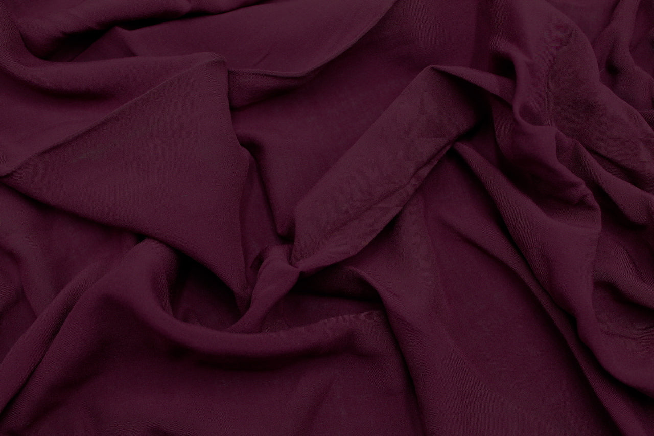 Tissu Voile de Viscose Unie Rouge Bordeaux