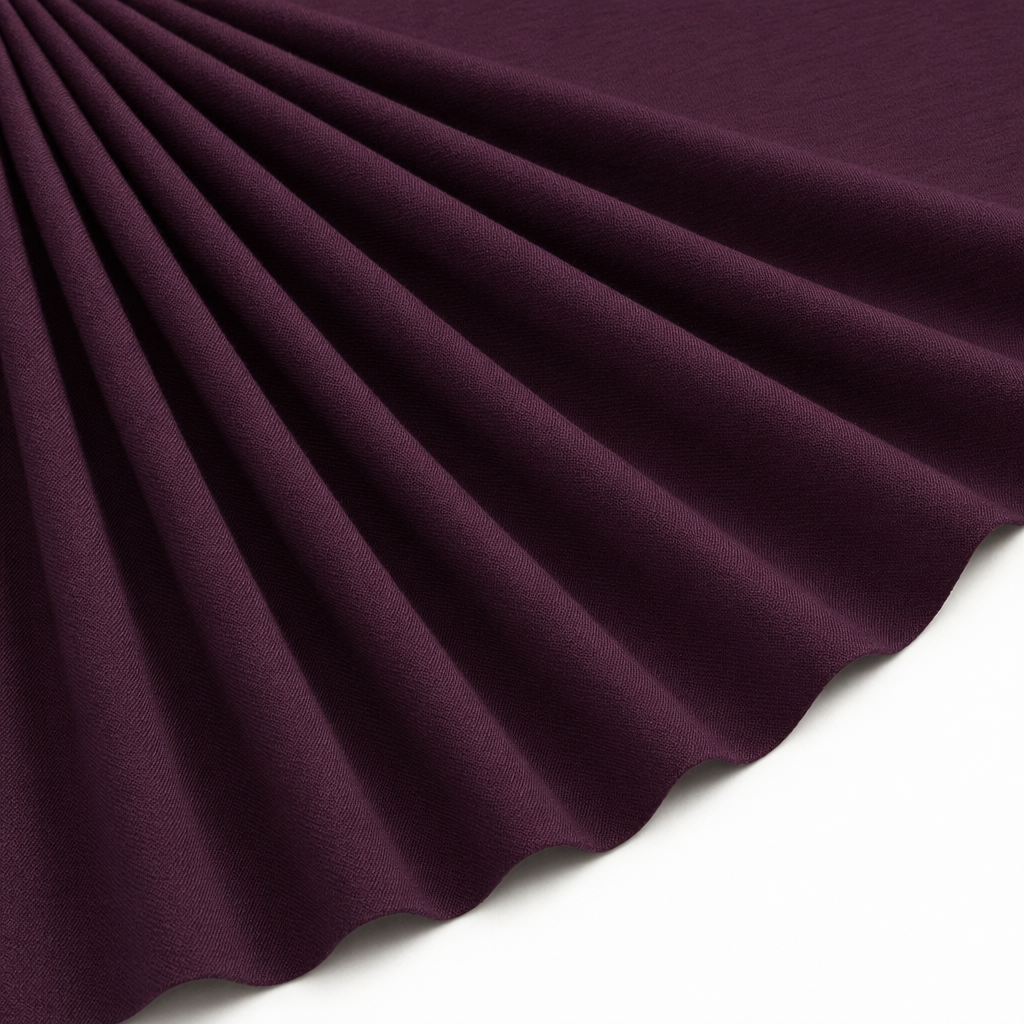 Tissu Voile de Viscose Unie Rouge Bordeaux