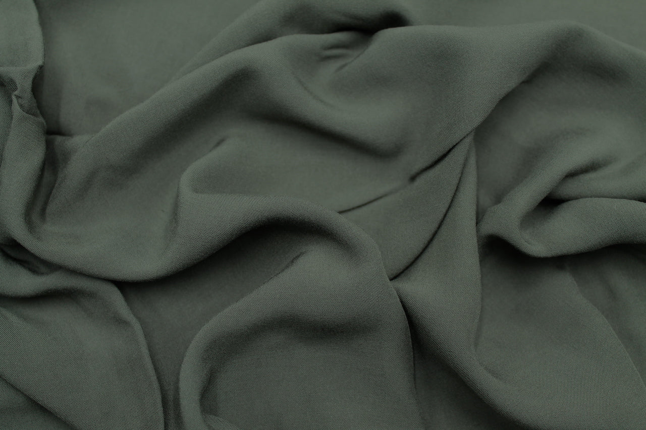 Tissu Voile de Viscose Unie Vert Kaki