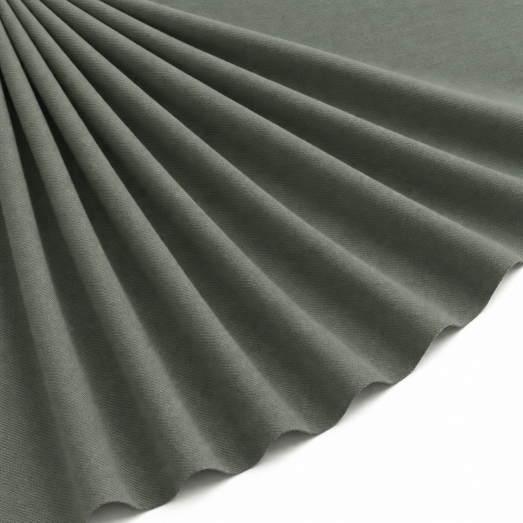 Tissu Voile de Viscose Unie Vert Kaki