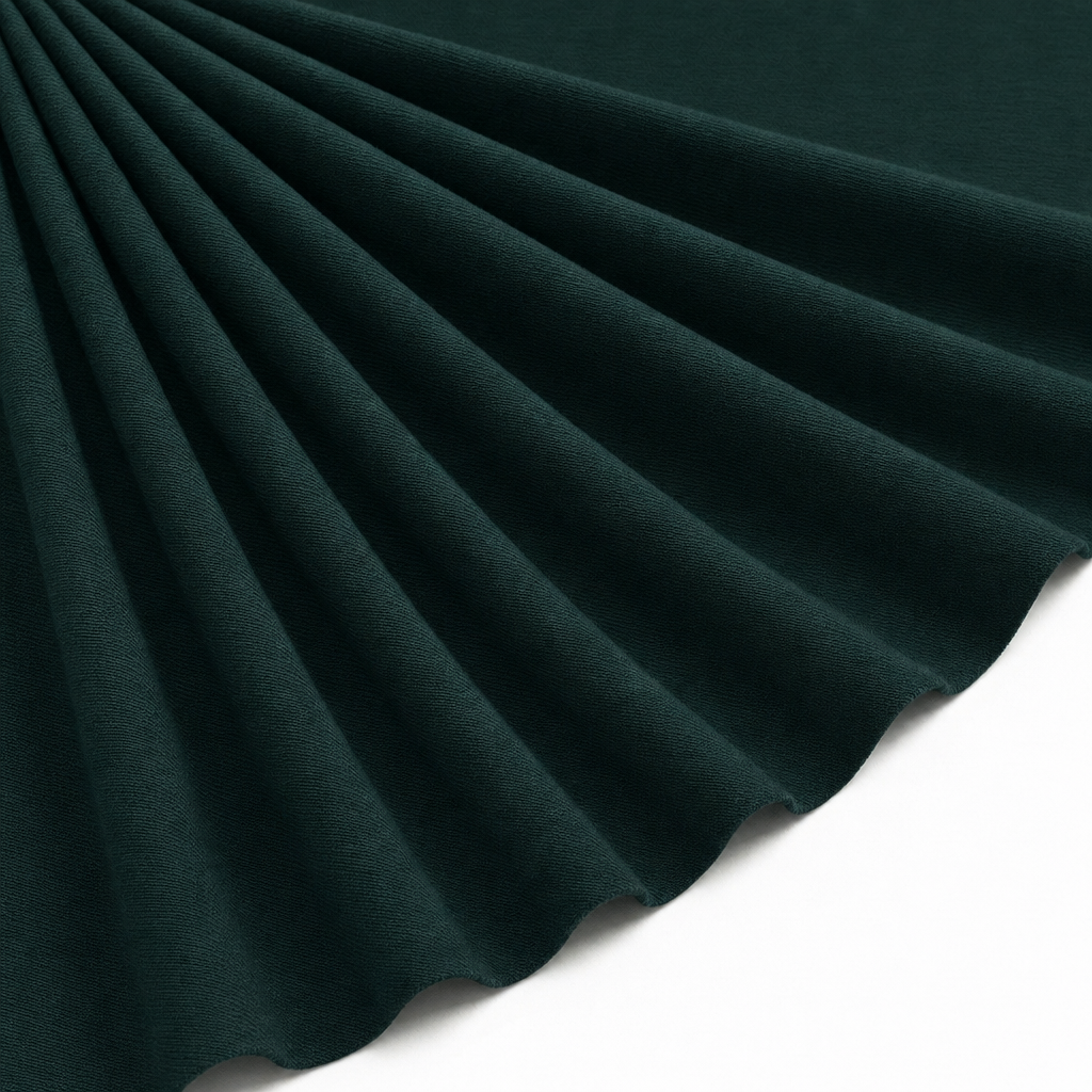 Tissu Voile de Viscose Unie Vert Sapin