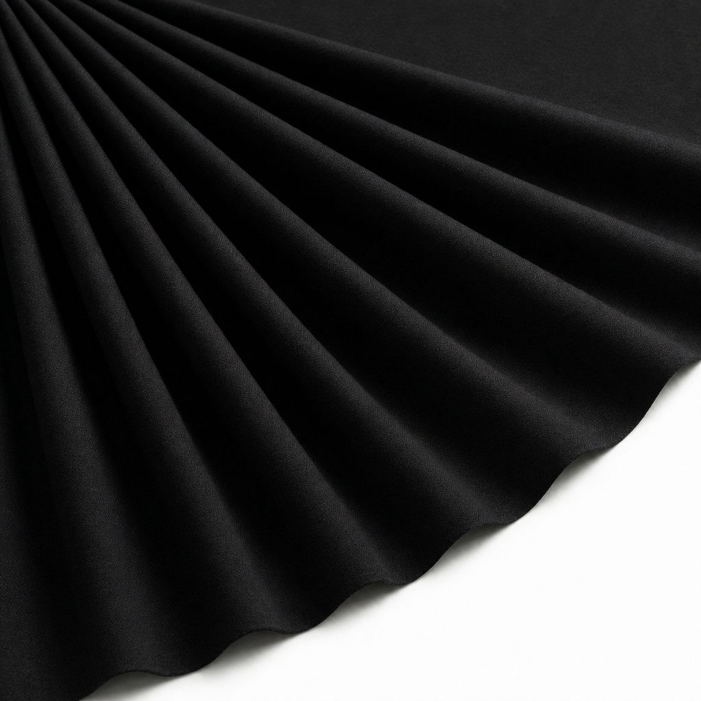 Tissu Flanelle de Coton Uni Noir