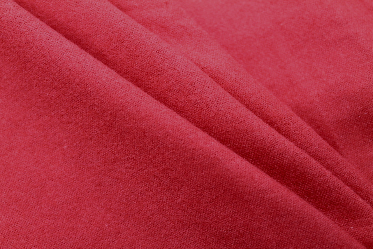 Tissu Flanelle de Coton Uni Rouge