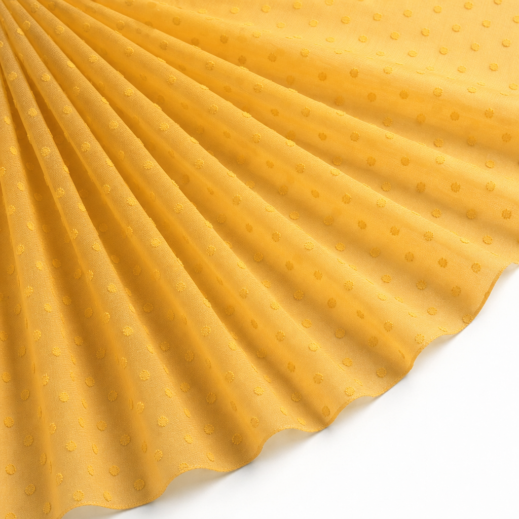 Tissu Mousseline Plumetis Uni Jaune Safran