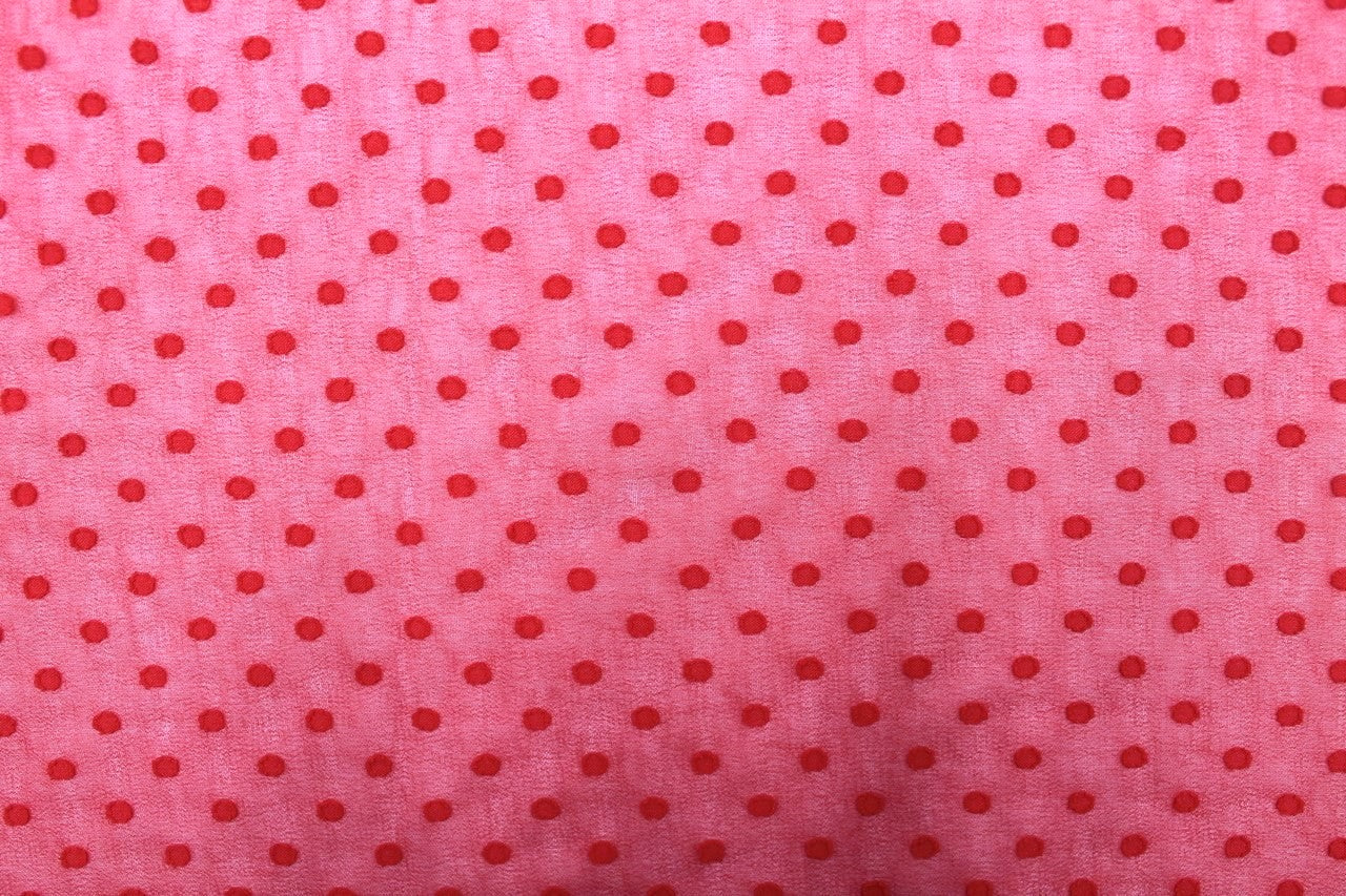 Tissu Mousseline Plumetis Uni Rouge