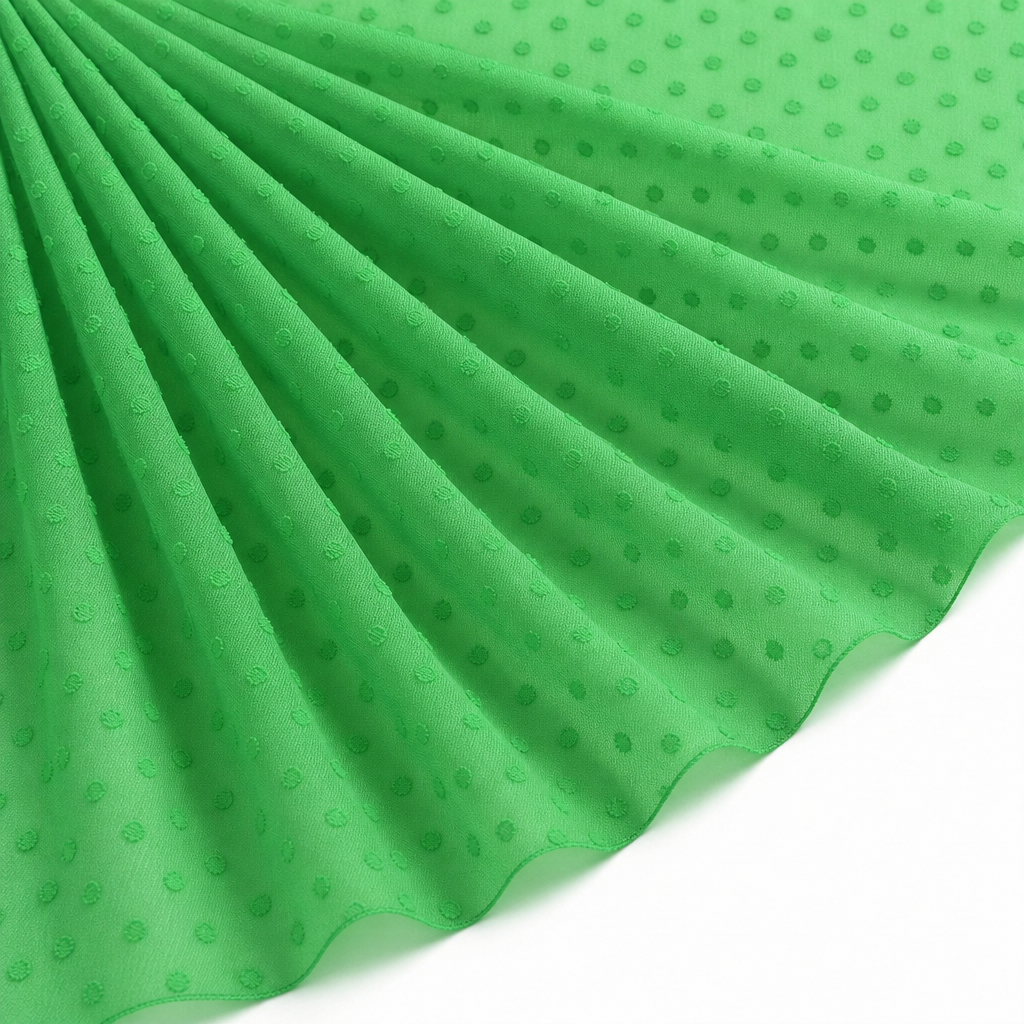 Tissu Mousseline Plumetis Uni Vert Pomme
