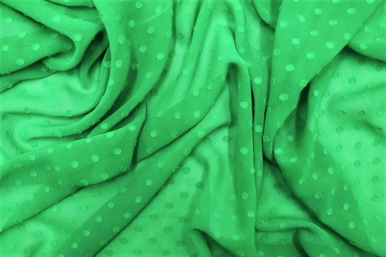 Tissu Mousseline Plumetis Uni Vert Pomme