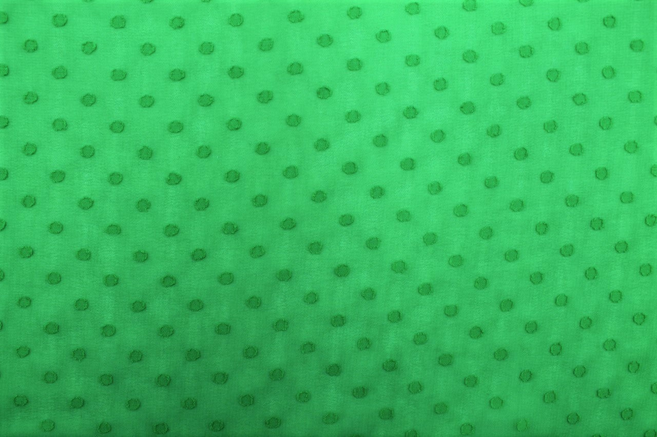 Tissu Mousseline Plumetis Uni Vert Pomme