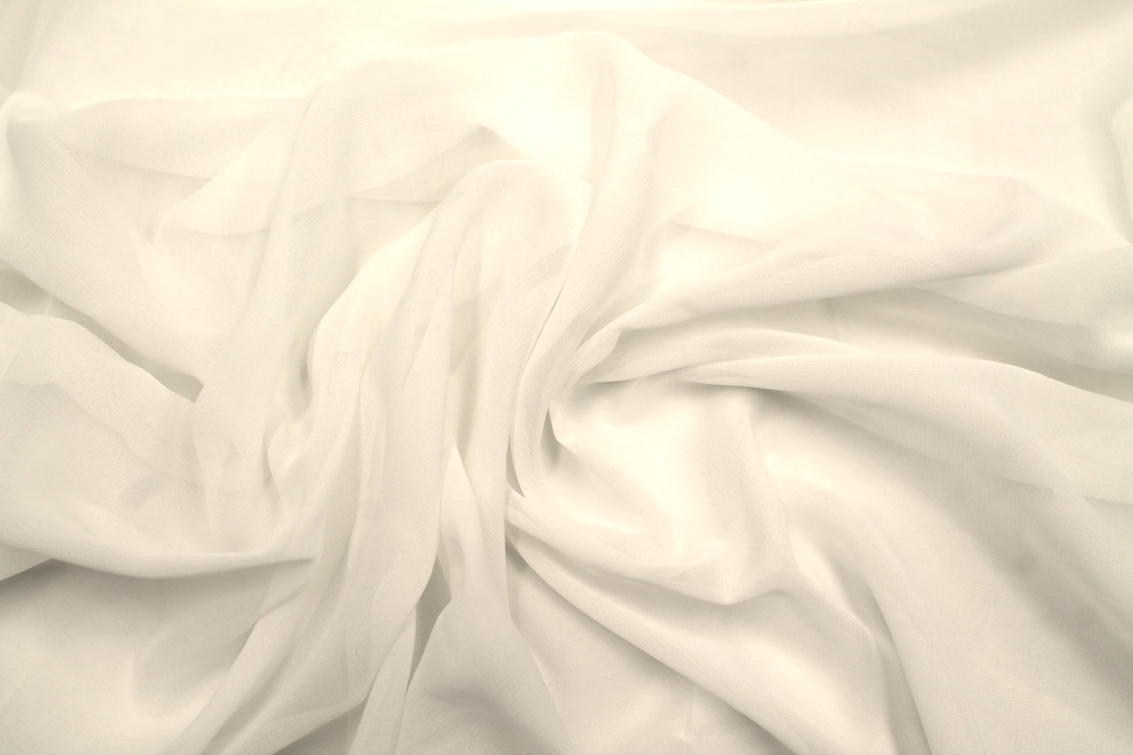 Tissu Mousseline Unie Blanc cassé