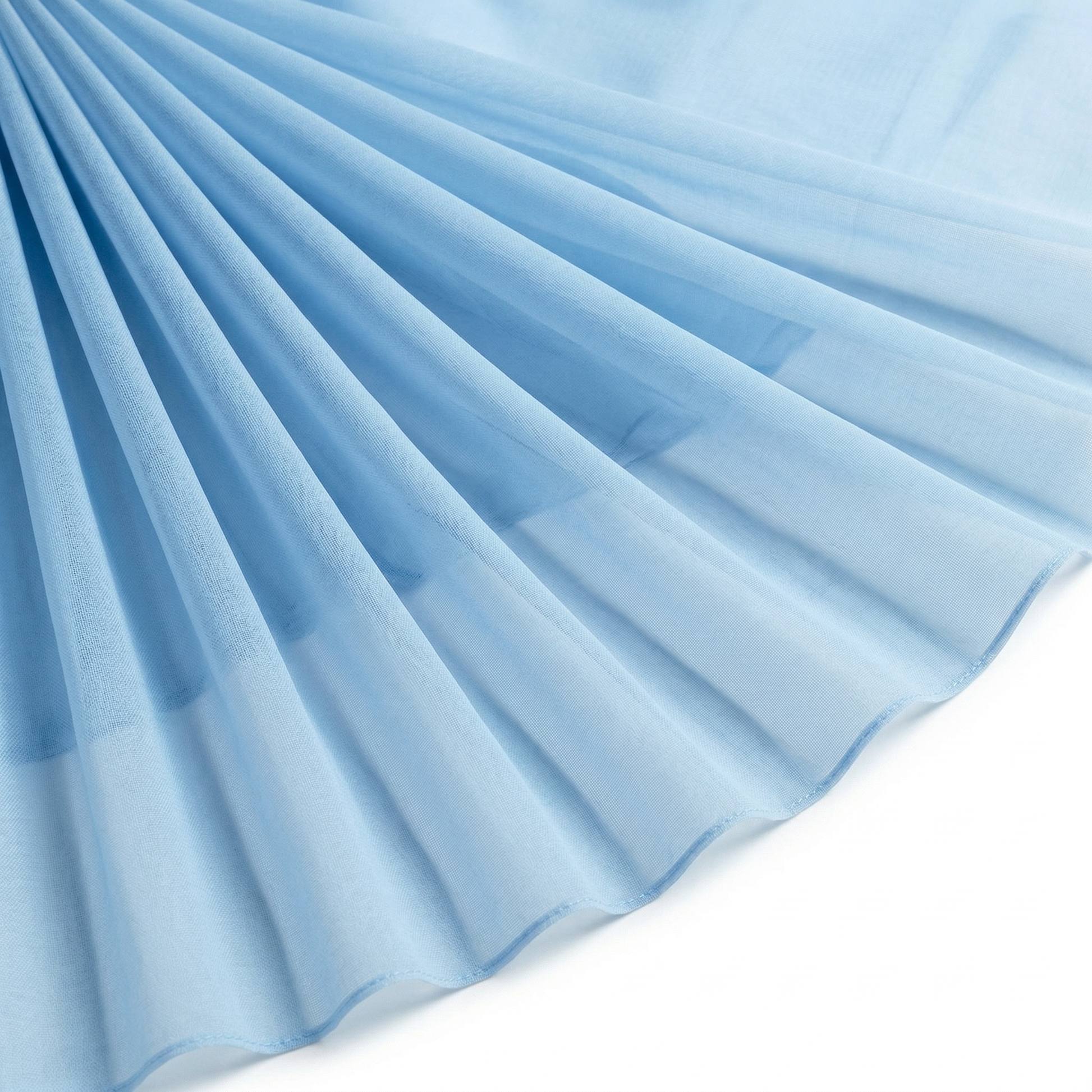 Tissu Mousseline Unie Bleu Ciel