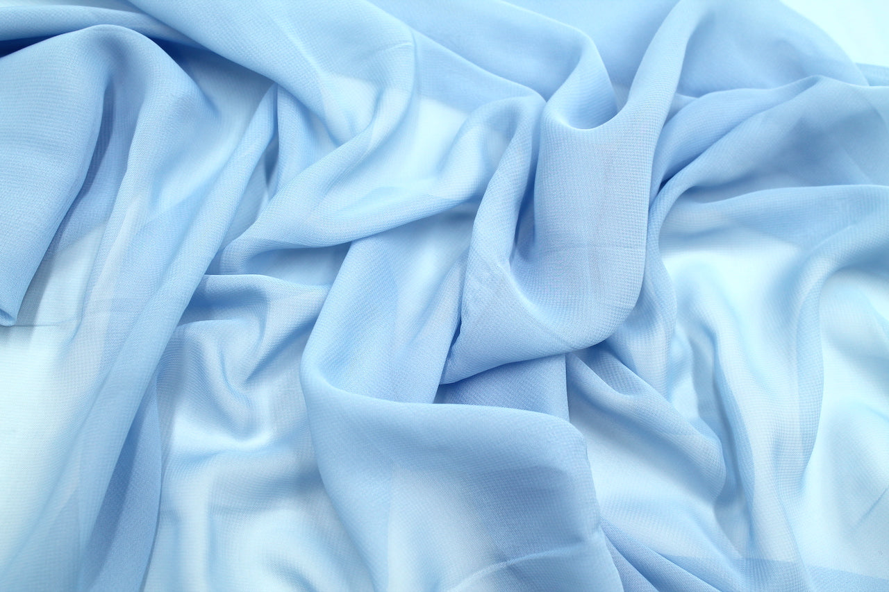 Tissu Mousseline Unie Bleu Ciel