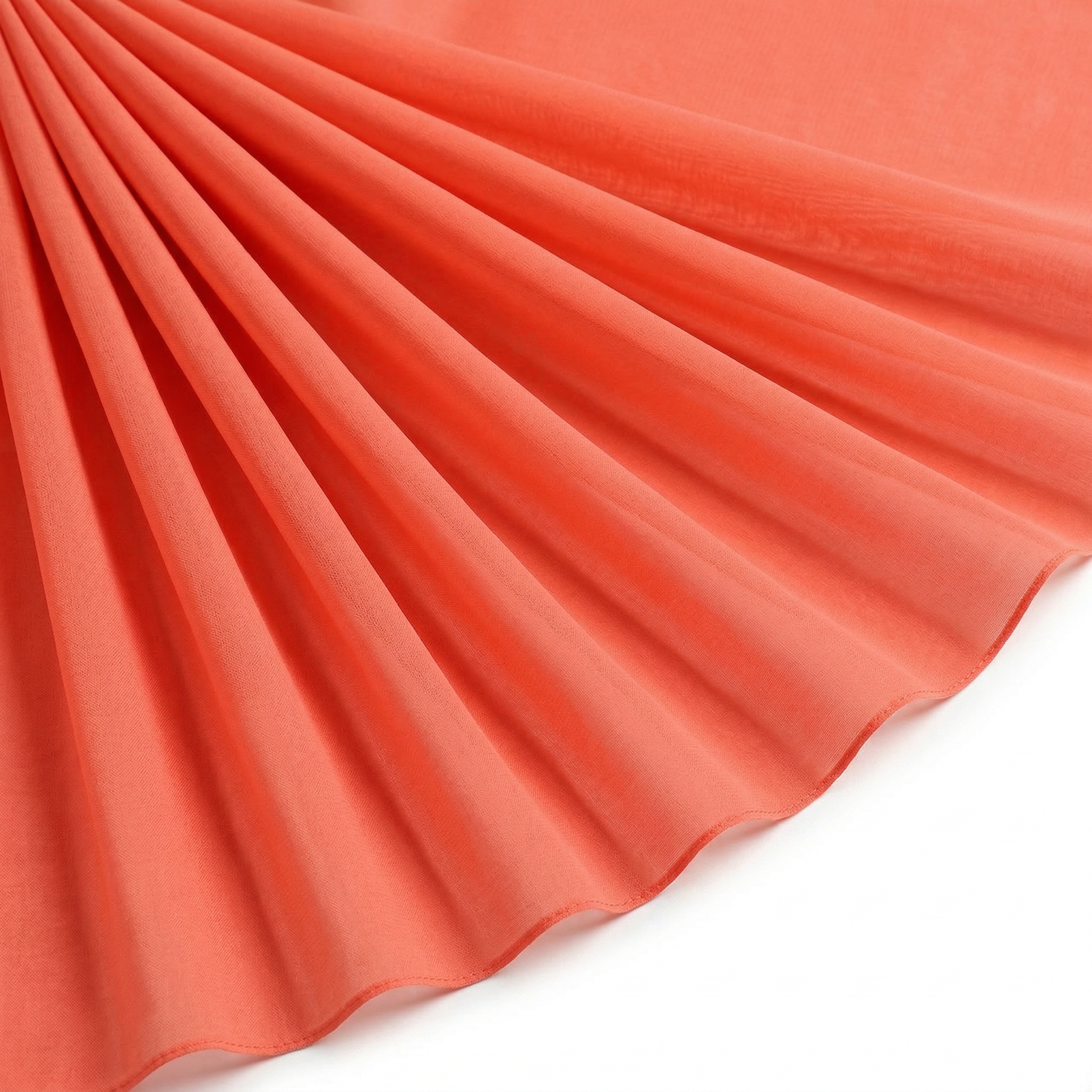 Tissu Mousseline Unie Corail