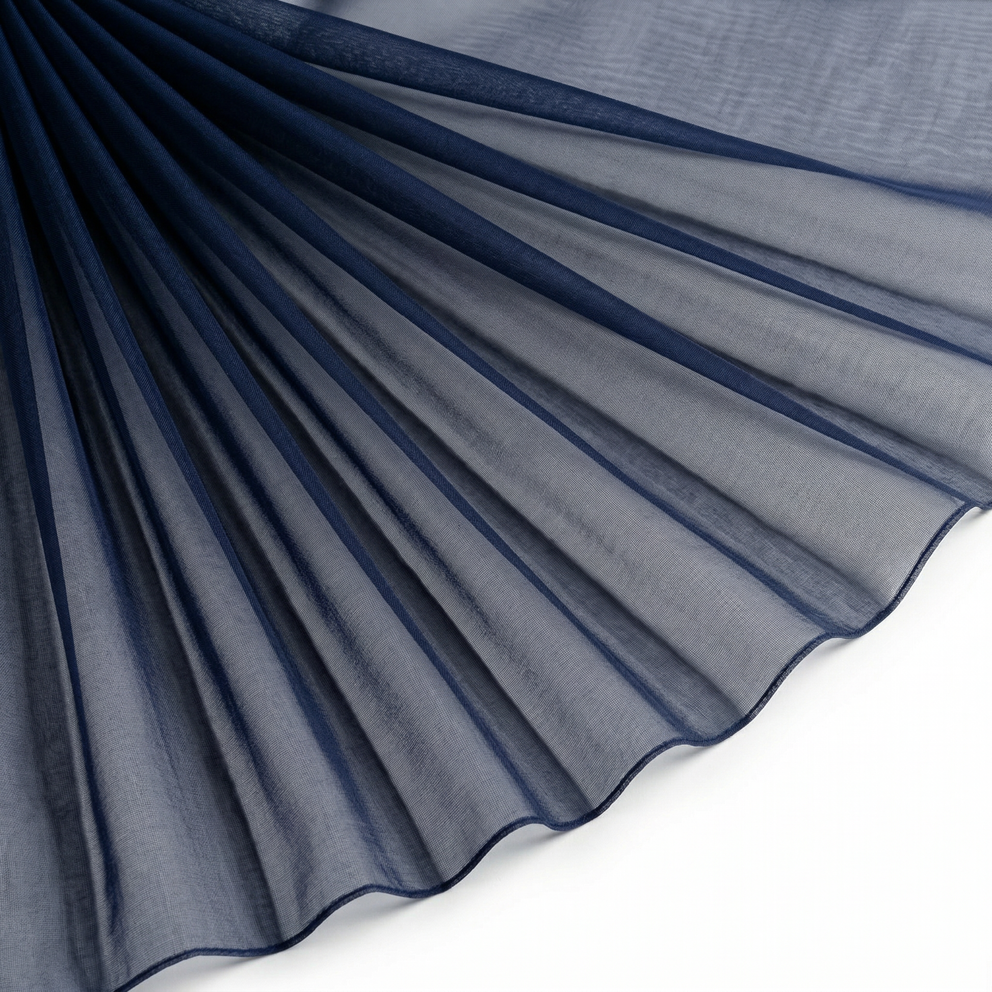 Tissu Mousseline Unie Marine