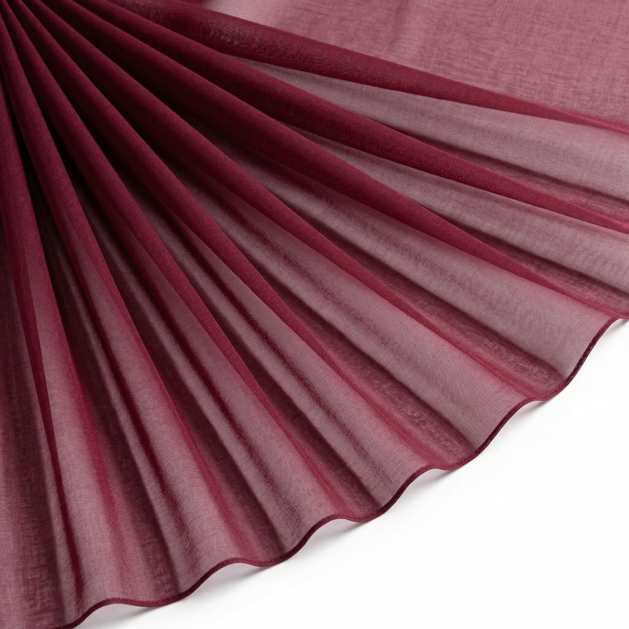 Tissu Mousseline Unie Rouge Bordeaux