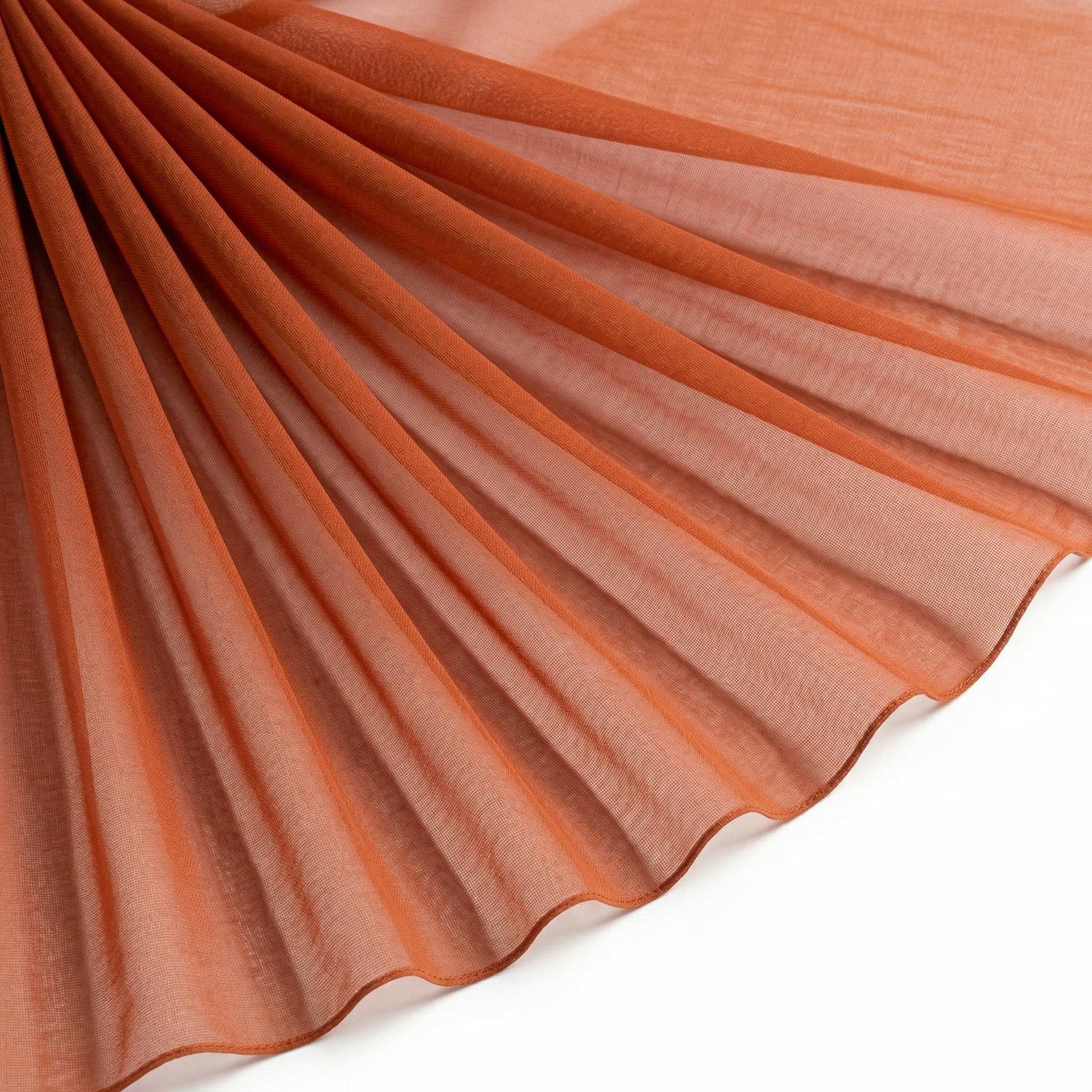 Tissu Mousseline Unie Terracotta