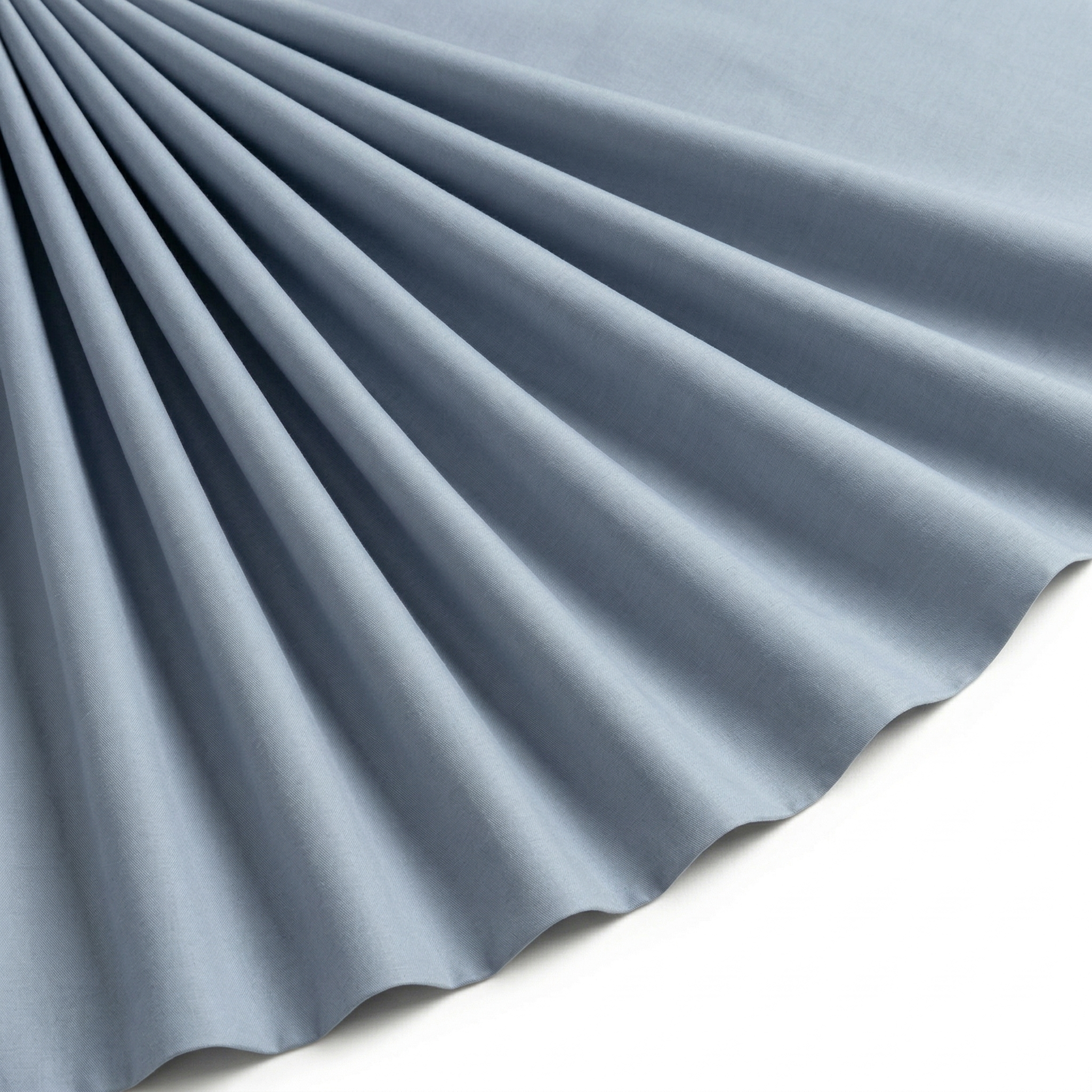 Tissu Popeline de Coton Unie Bleu Denim