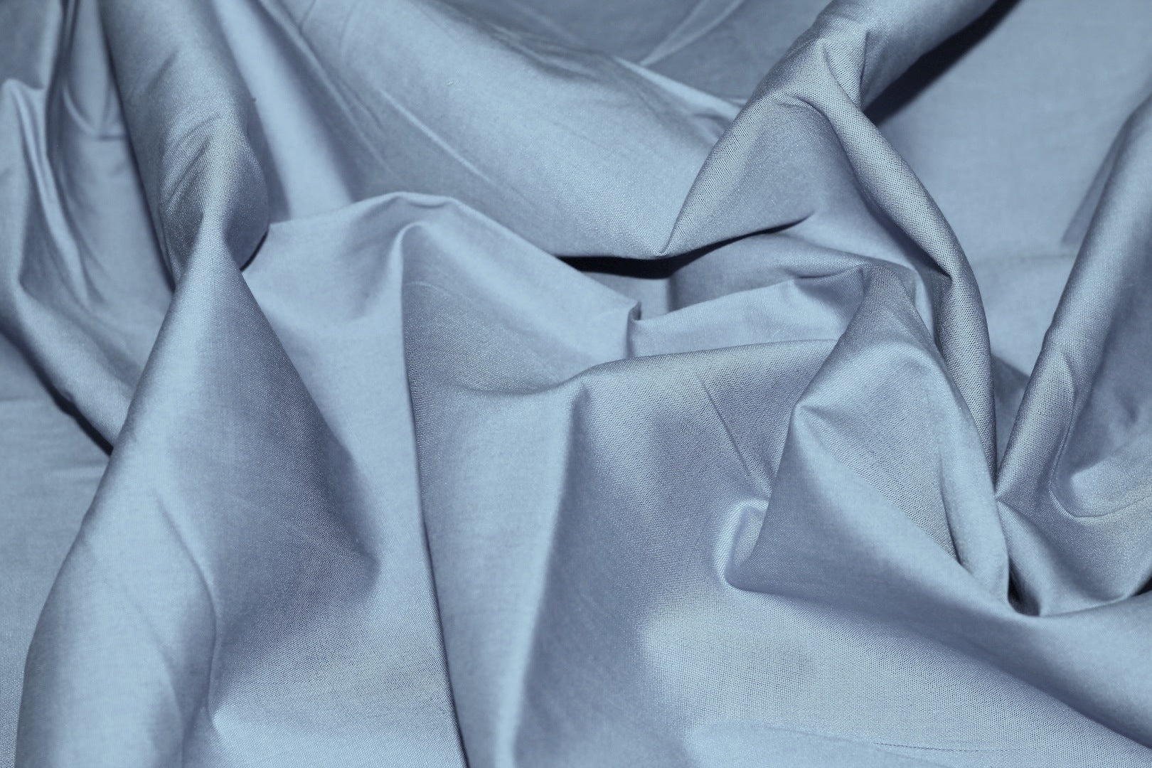 Tissu Popeline de Coton Unie Bleu Denim