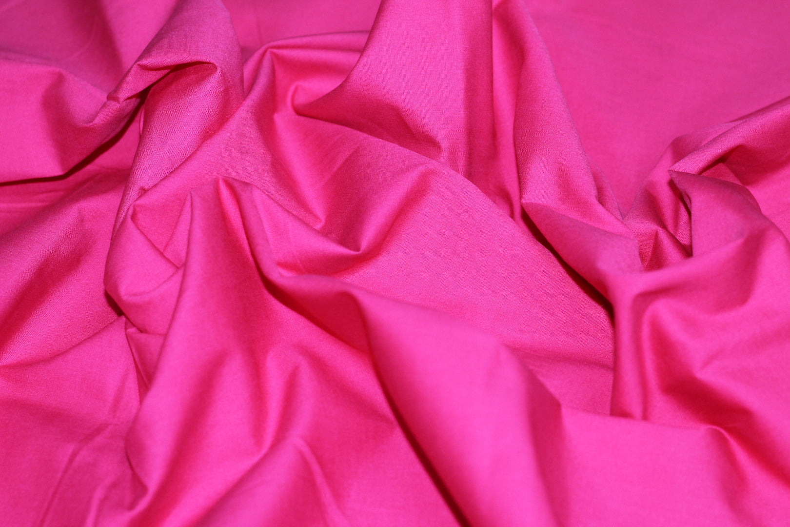 Tissu Popeline de Coton Unie Fuchsia
