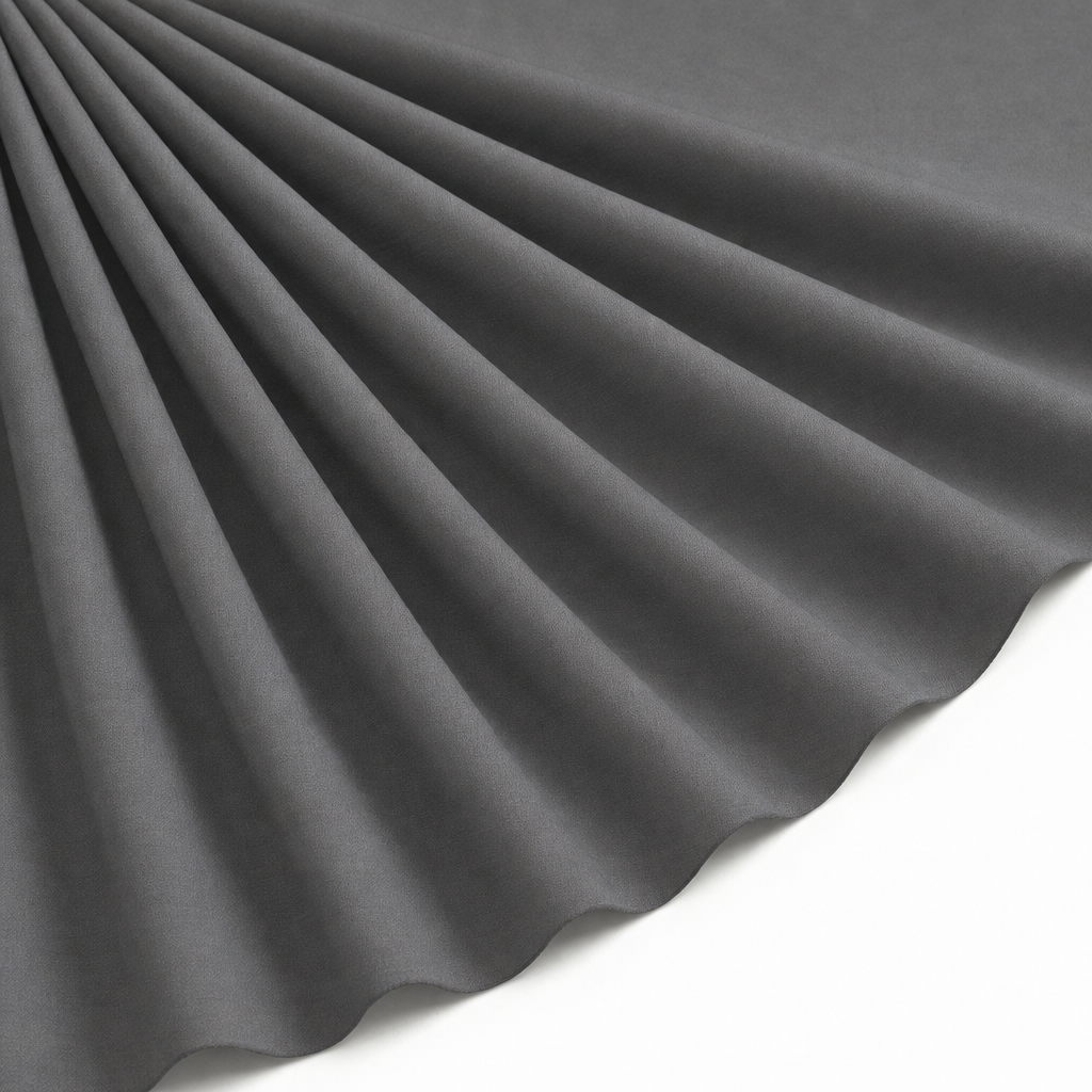 Tissu Popeline de Coton Unie Gris foncé