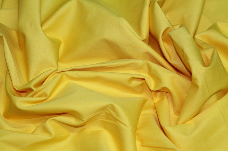 Tissu Popeline de Coton Unie Jaune