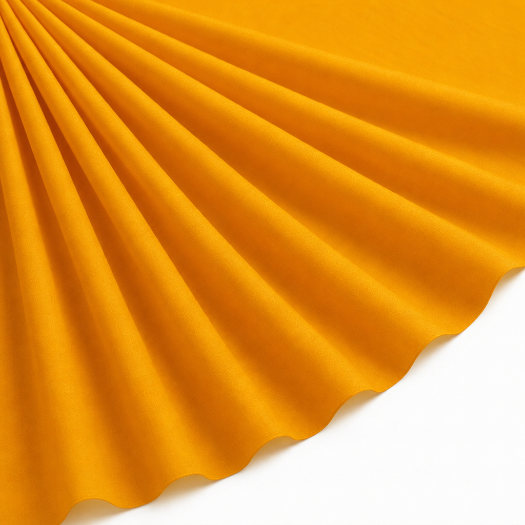 Tissu Popeline de Coton Unie Jaune Safran