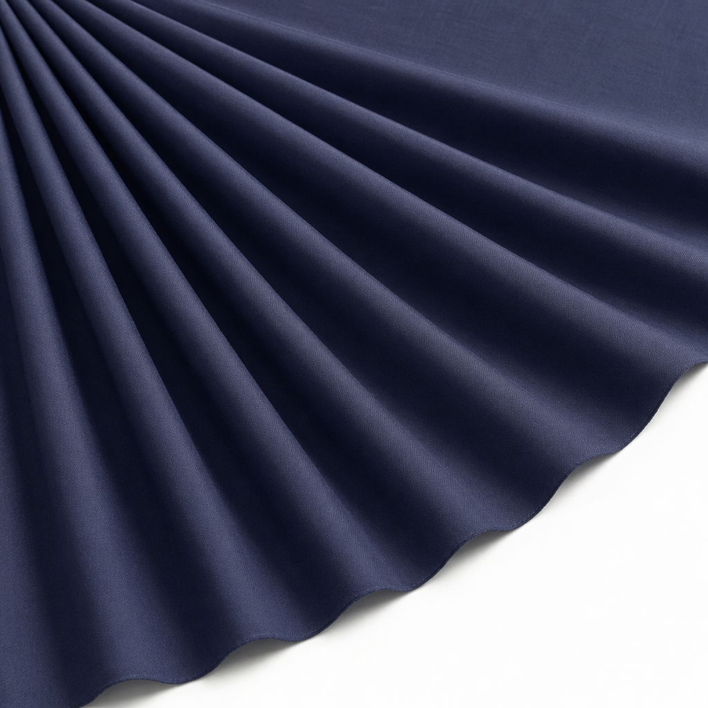 Tissu Popeline de Coton Unie Marine